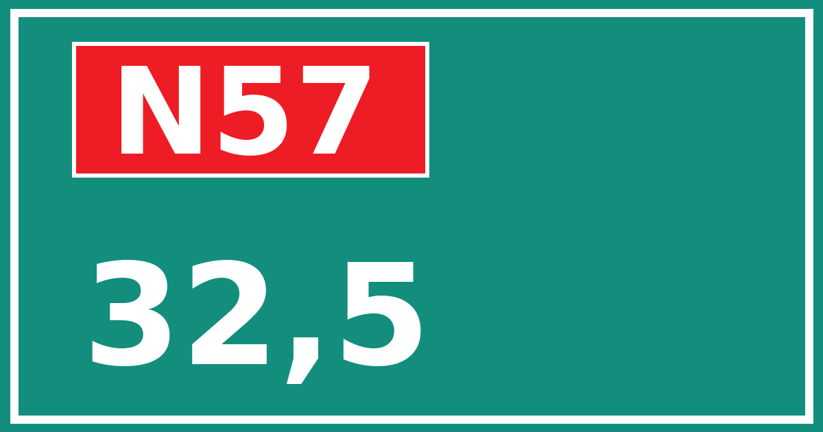 Hectometerbord N57 32,5