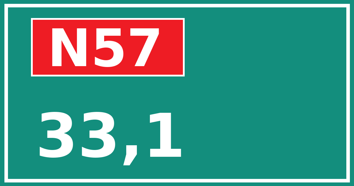 Hectometerbord N57 33,1