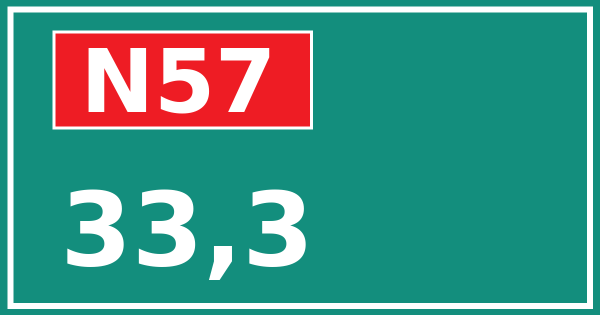 Hectometerbord N57 33,3