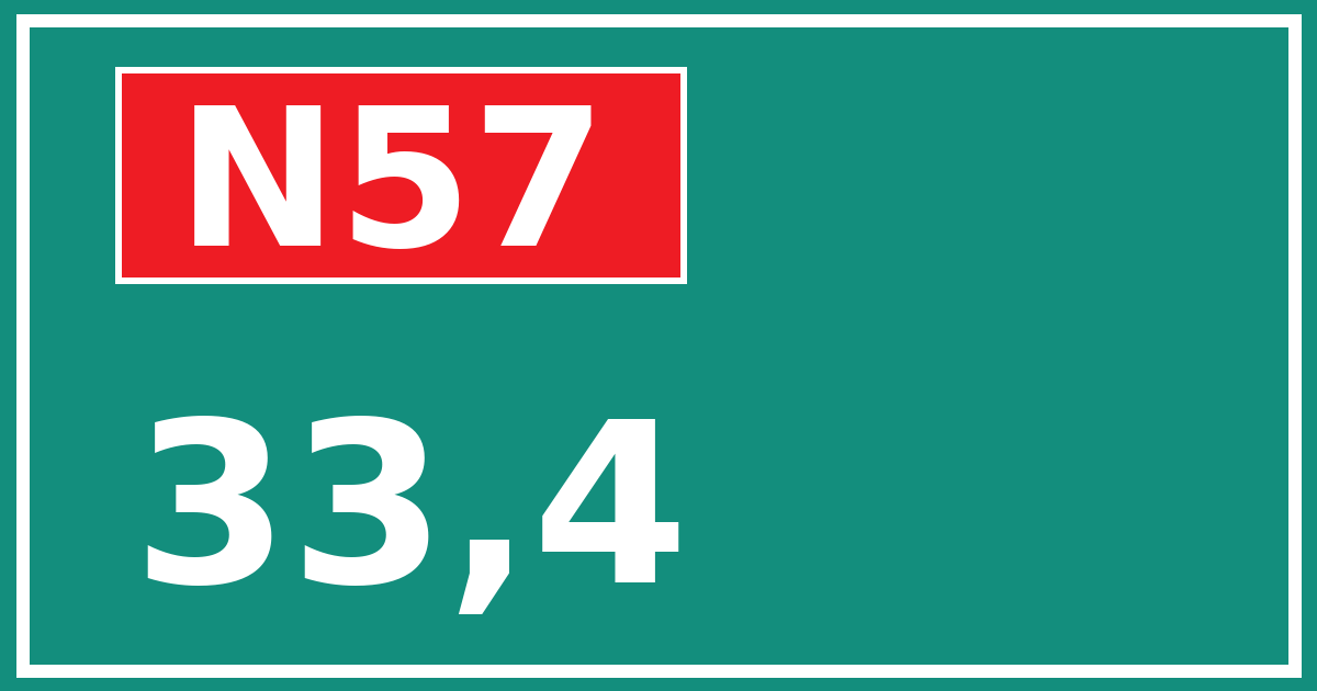 Hectometerbord N57 33,4