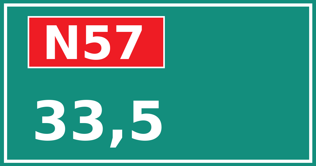 Hectometerbord N57 33,5