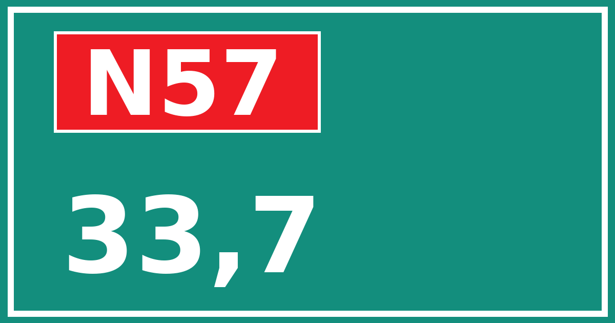 Hectometerbord N57 33,7