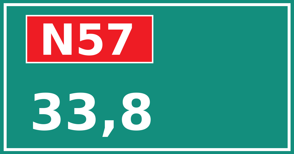 Hectometerbord N57 33,8
