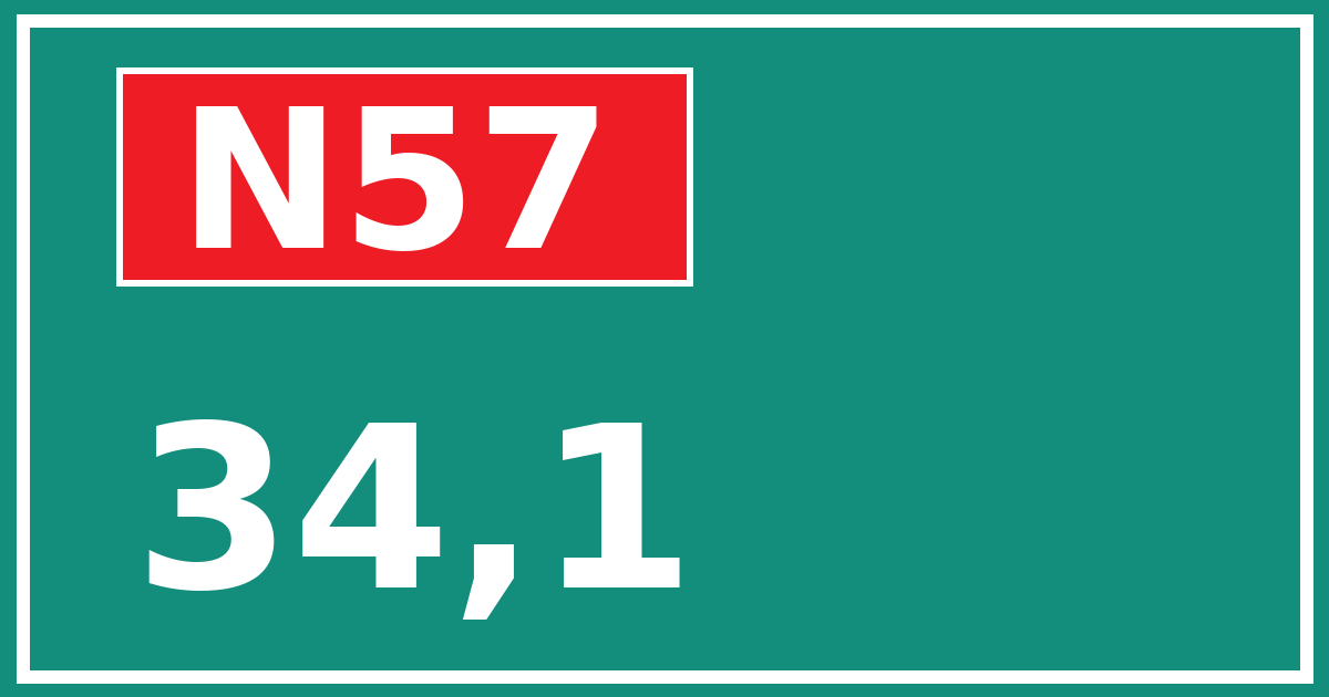 Hectometerbord N57 34,1