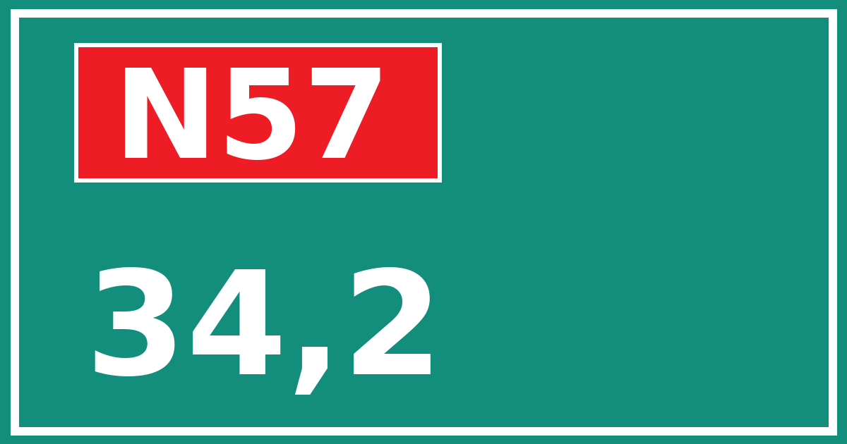 Hectometerbord N57 34,2
