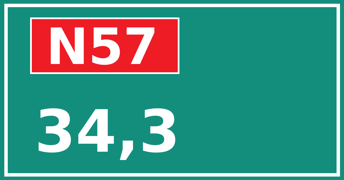 Hectometerbord N57 34,3