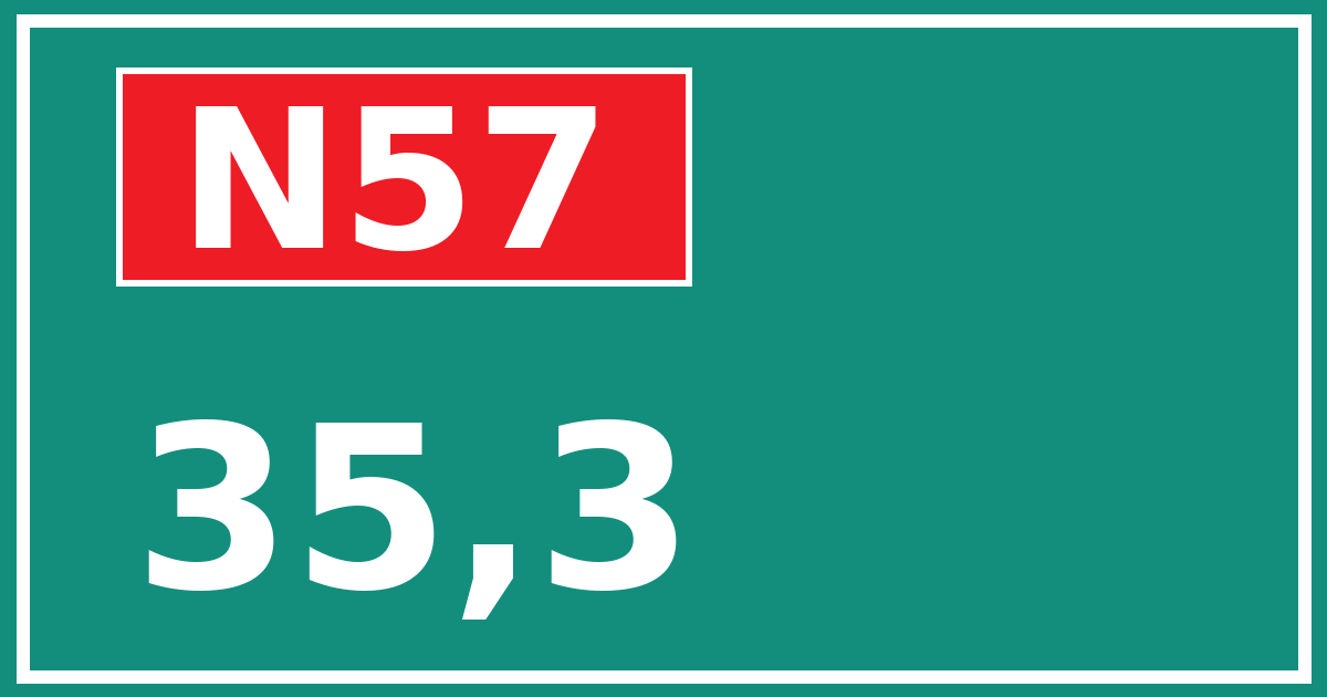Hectometerbord N57 35,3