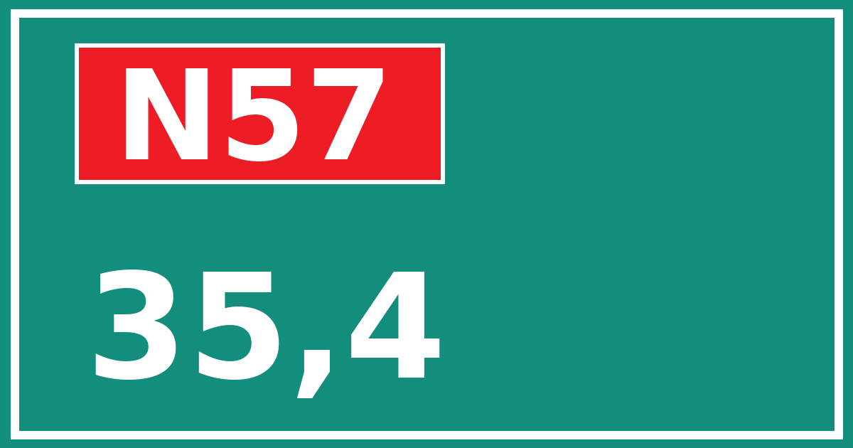 Hectometerbord N57 35,4