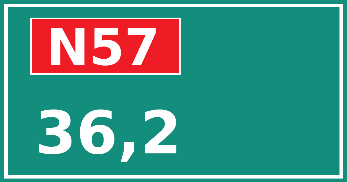 Hectometerbord N57 36,2
