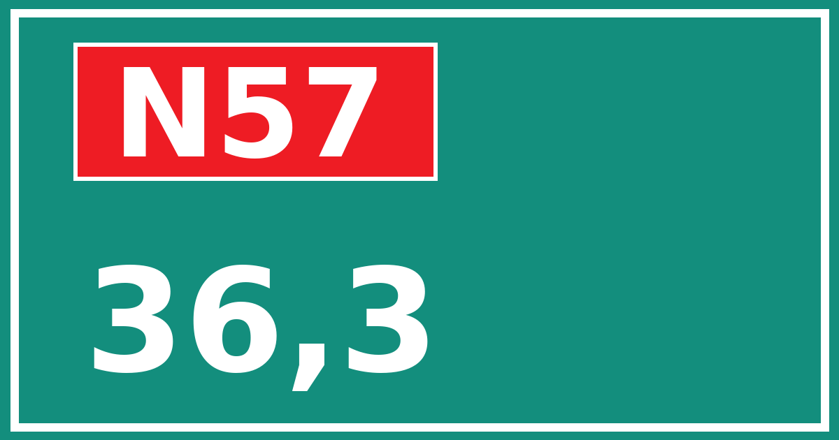Hectometerbord N57 36,3