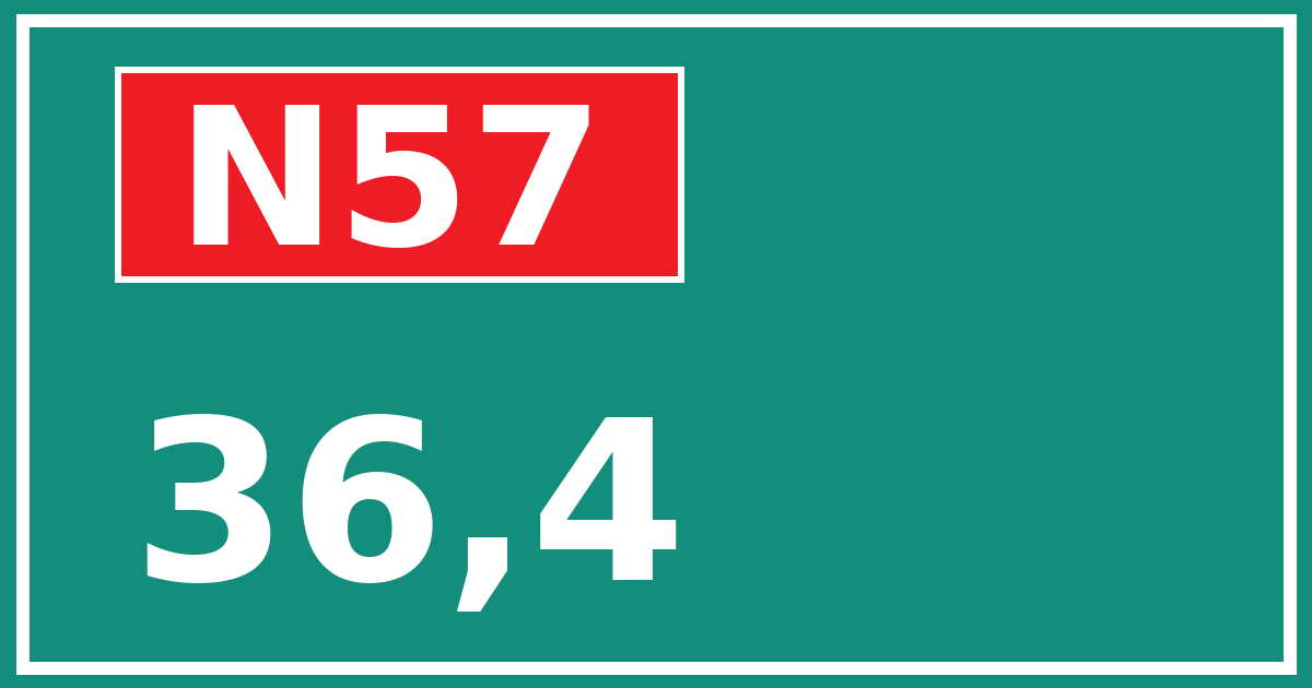 Hectometerbord N57 36,4