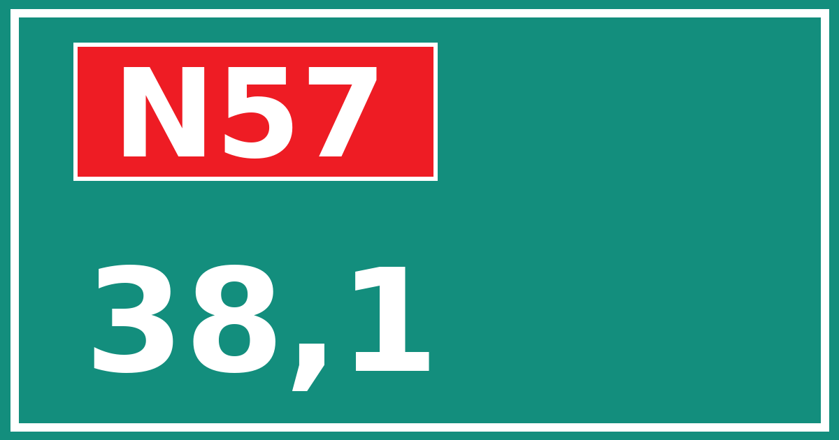 Hectometerbord N57 38,1