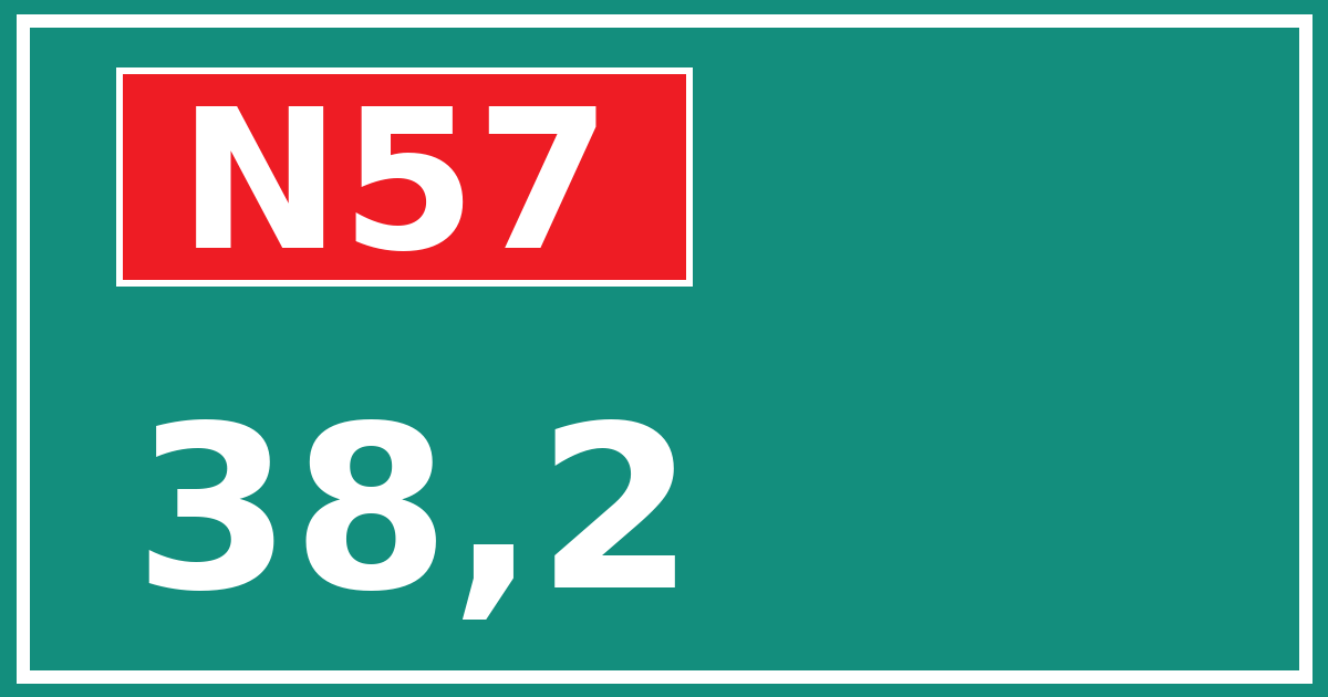 Hectometerbord N57 38,2