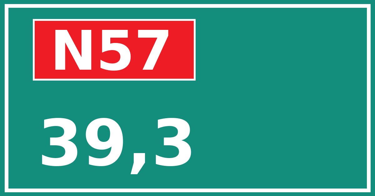 Hectometerbord N57 39,3
