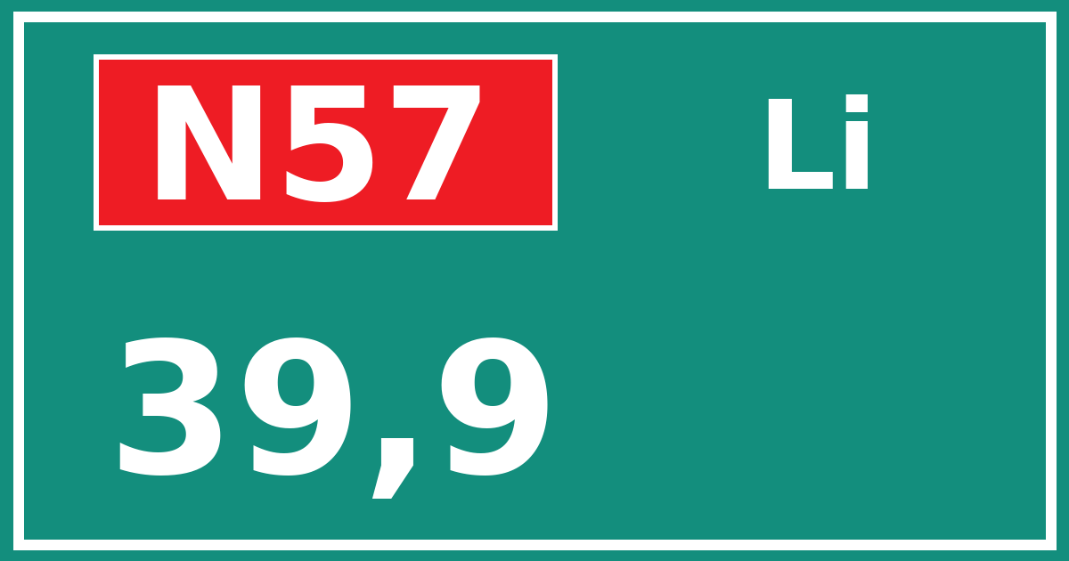 Hectometerbord N57 39,9 zijde Li