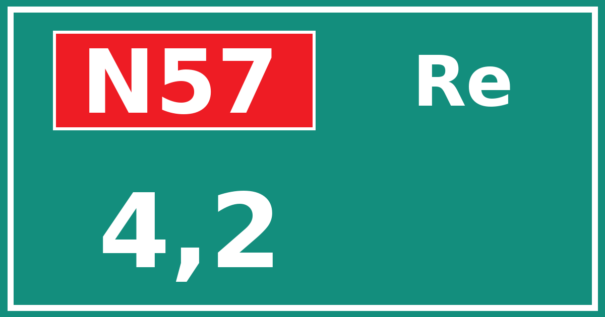 Hectometerbord N57 4,2 zijde Re