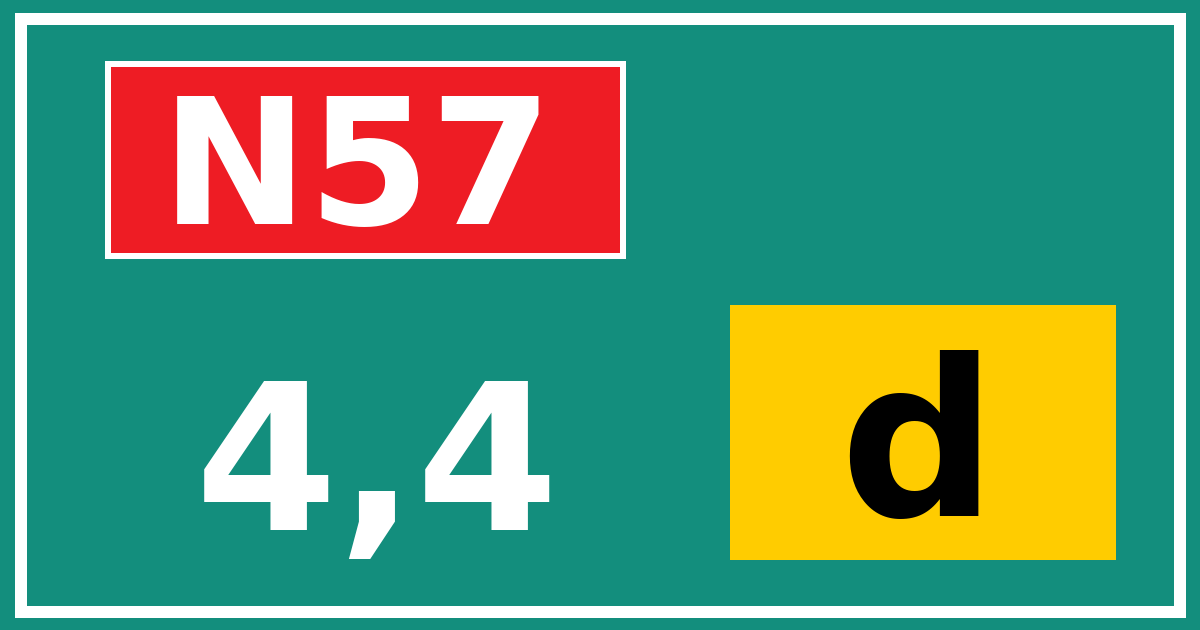 Hectometerbord N57 4,4 letter d