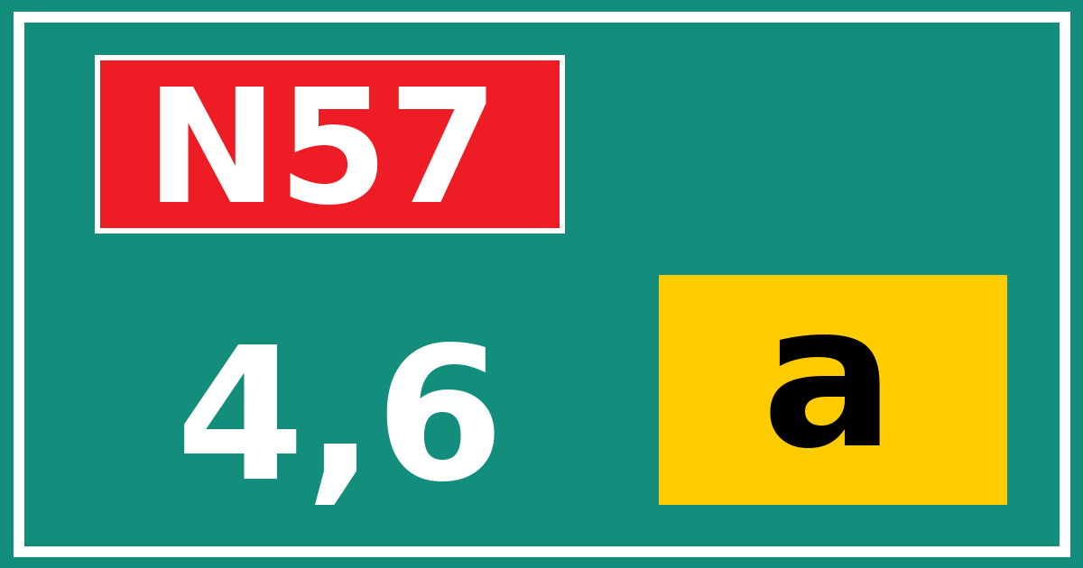 Hectometerbord N57 4,6 letter a
