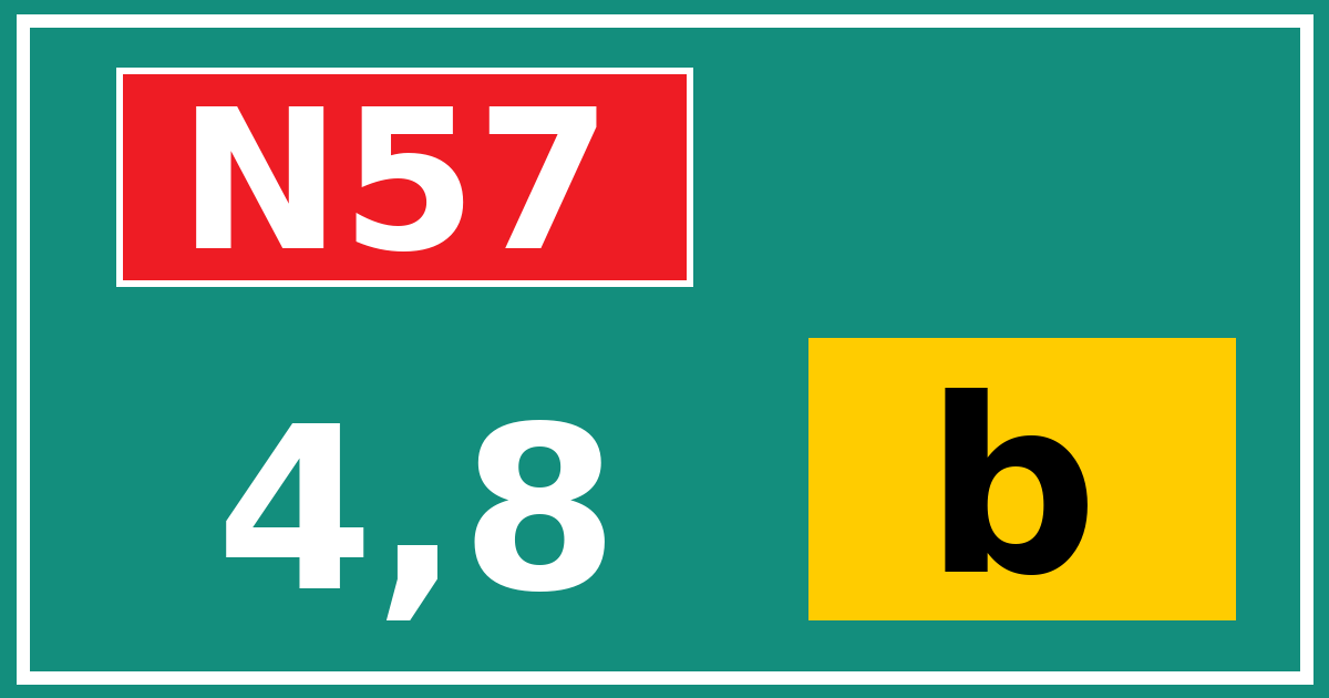 Hectometerbord N57 4,8 letter b