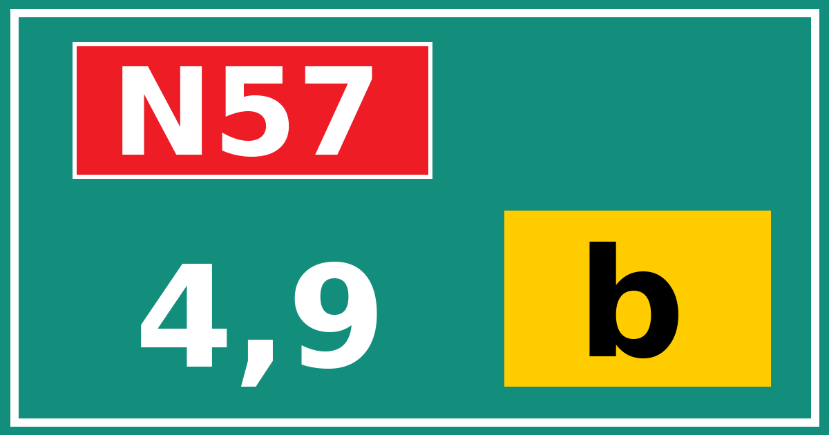 Hectometerbord N57 4,9 letter b