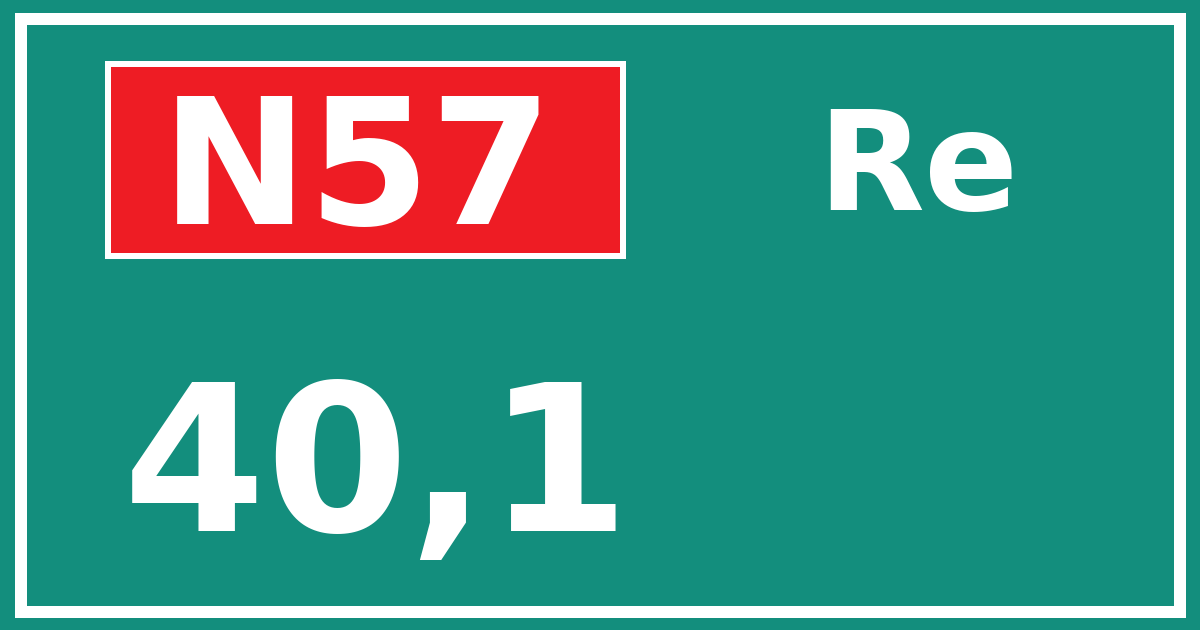 Hectometerbord N57 40,1 zijde Re