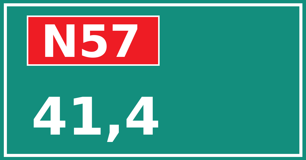 Hectometerbord N57 41,4