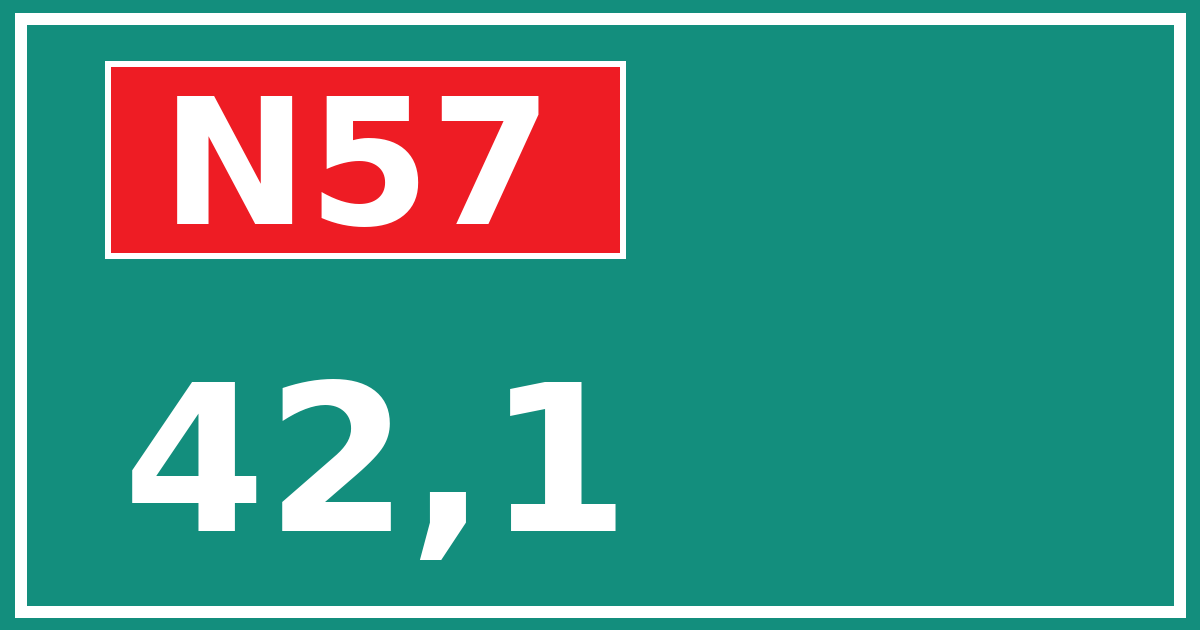 Hectometerbord N57 42,1