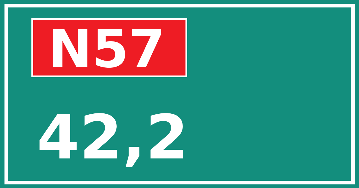 Hectometerbord N57 42,2