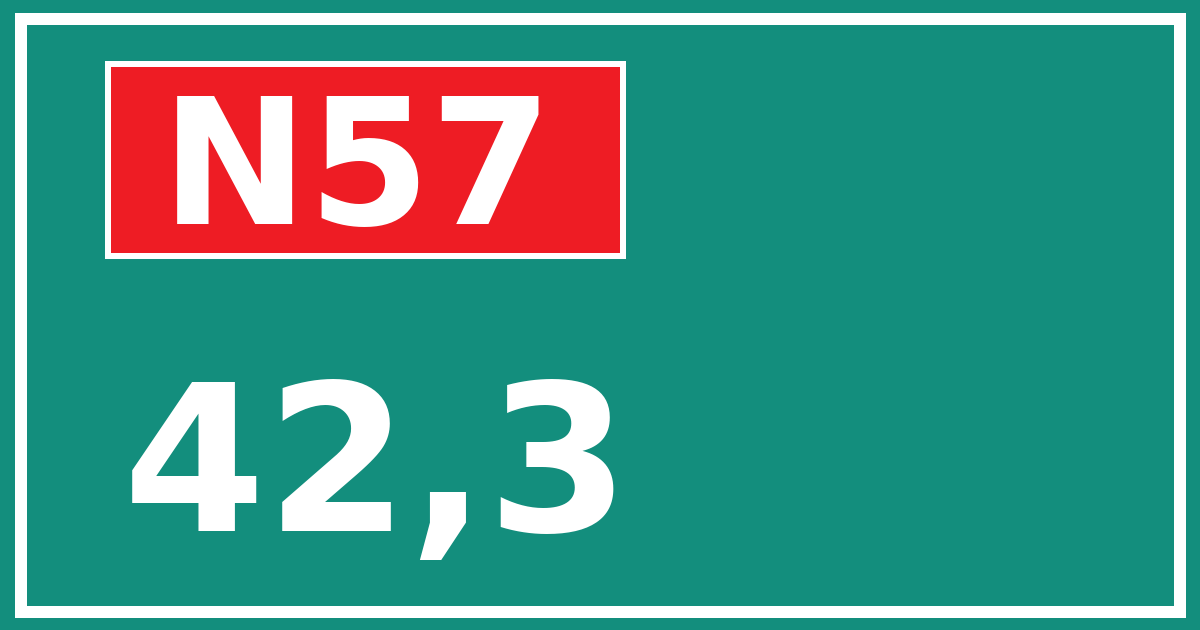 Hectometerbord N57 42,3