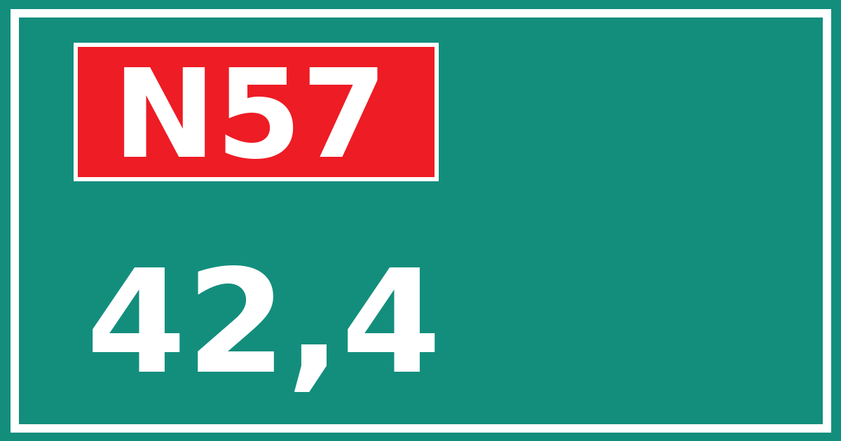 Hectometerbord N57 42,4