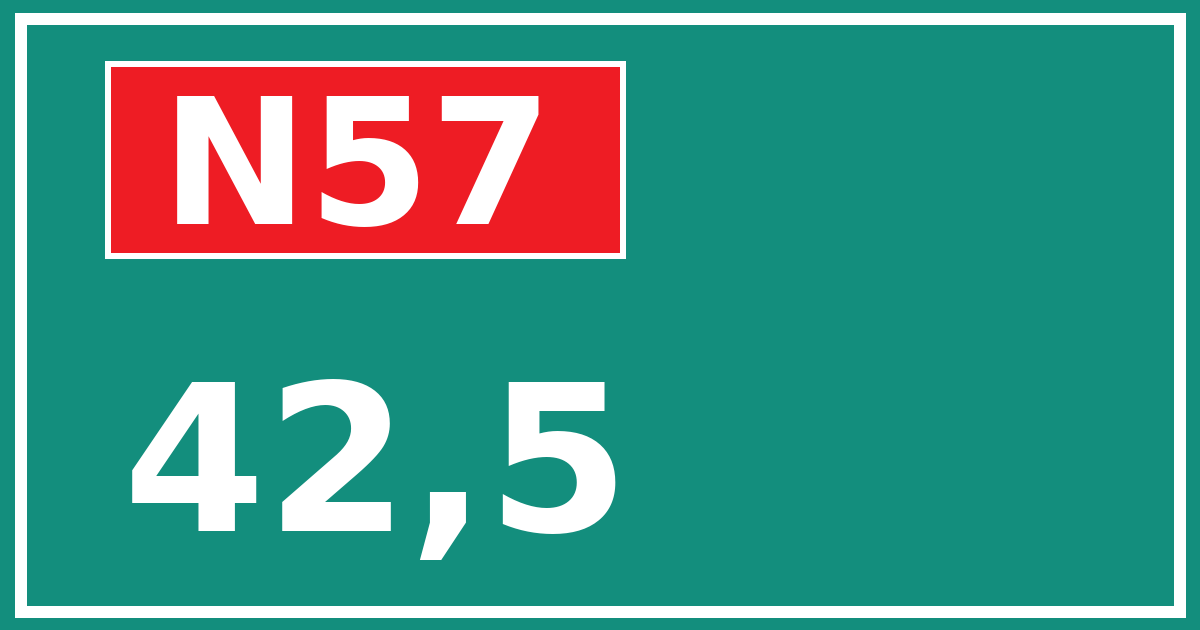 Hectometerbord N57 42,5