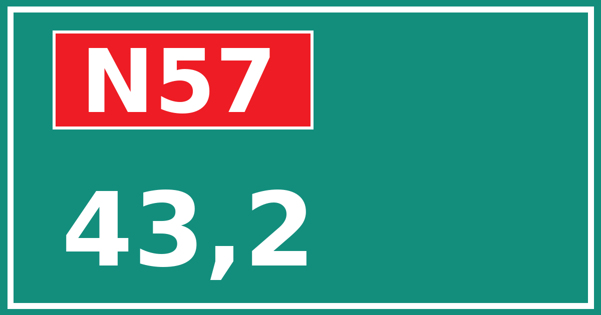 Hectometerbord N57 43,2