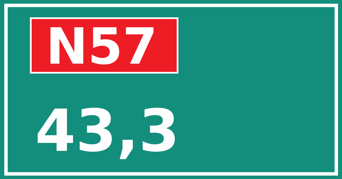Hectometerbord N57 43,3