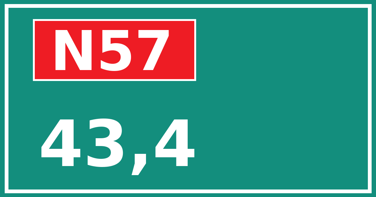Hectometerbord N57 43,4