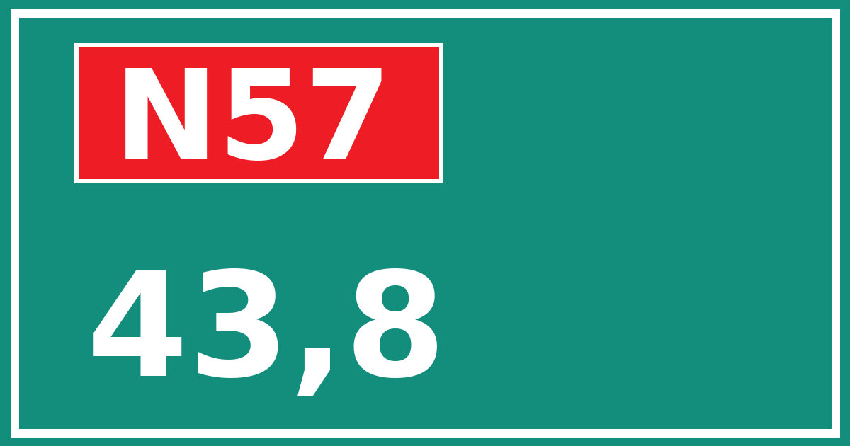 Hectometerbord N57 43,8