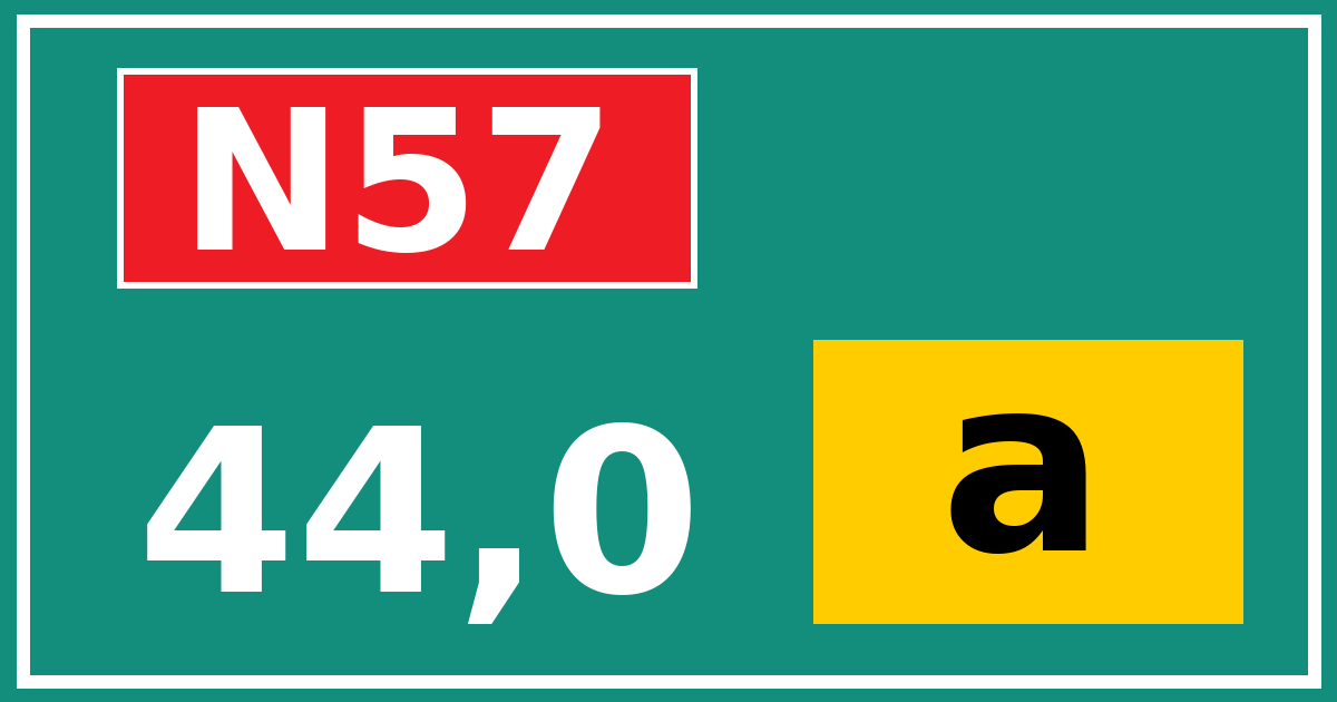 Hectometerbord N57 44,0 letter a