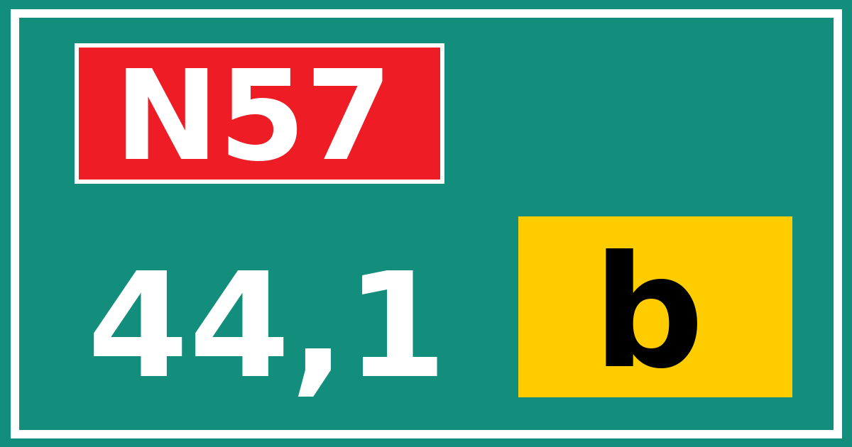 Hectometerbord N57 44,1 letter b
