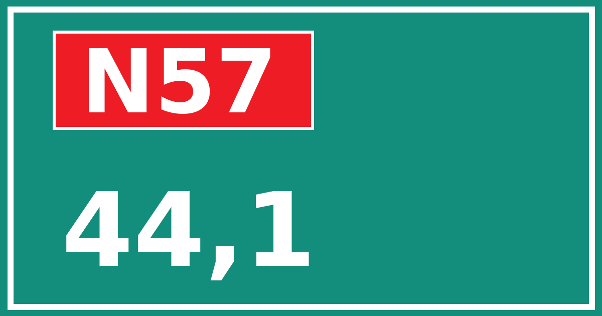 Hectometerbord N57 44,1