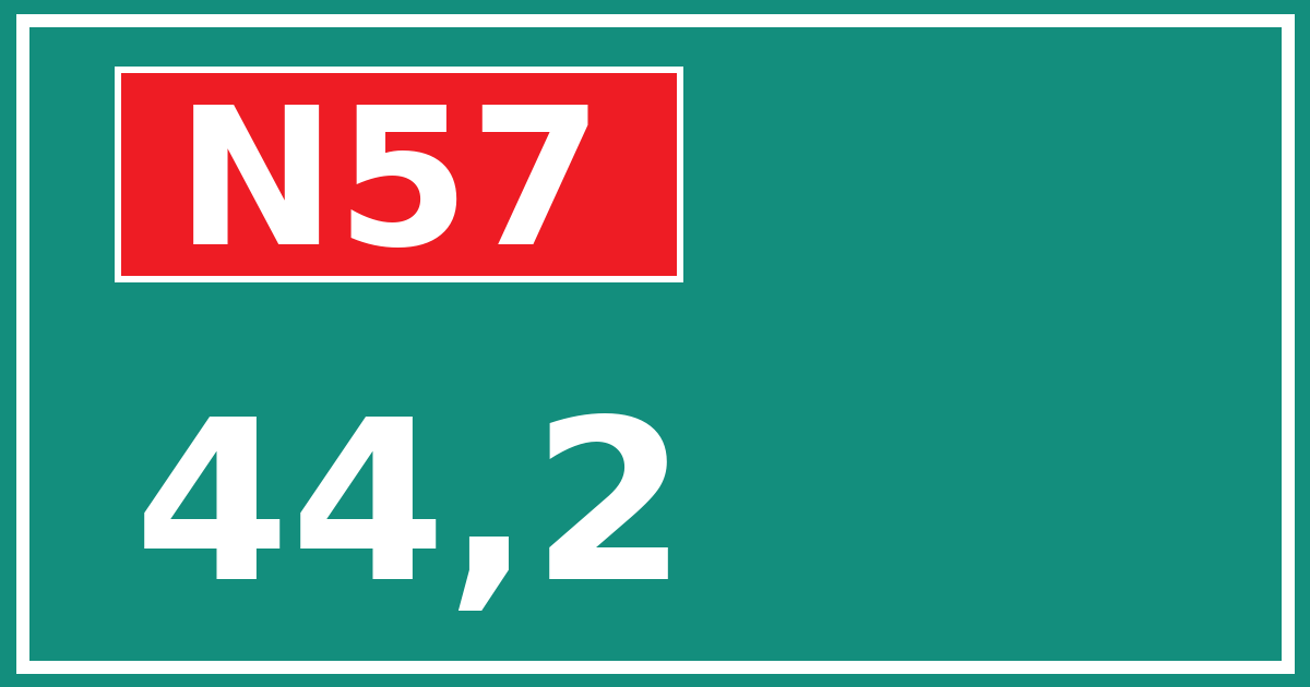 Hectometerbord N57 44,2