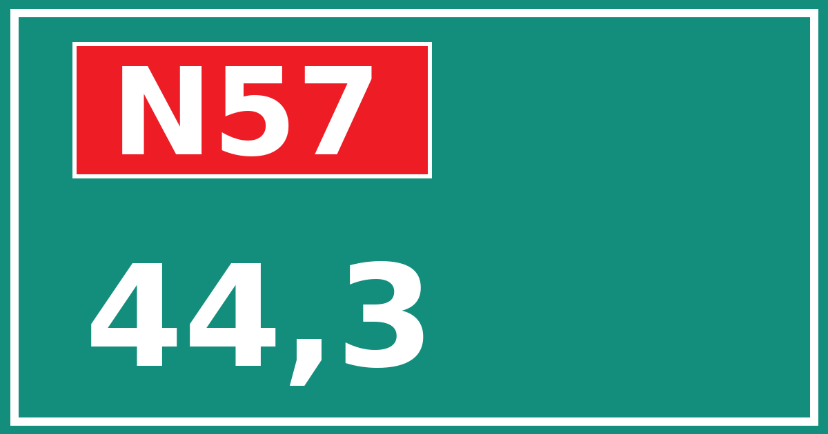 Hectometerbord N57 44,3