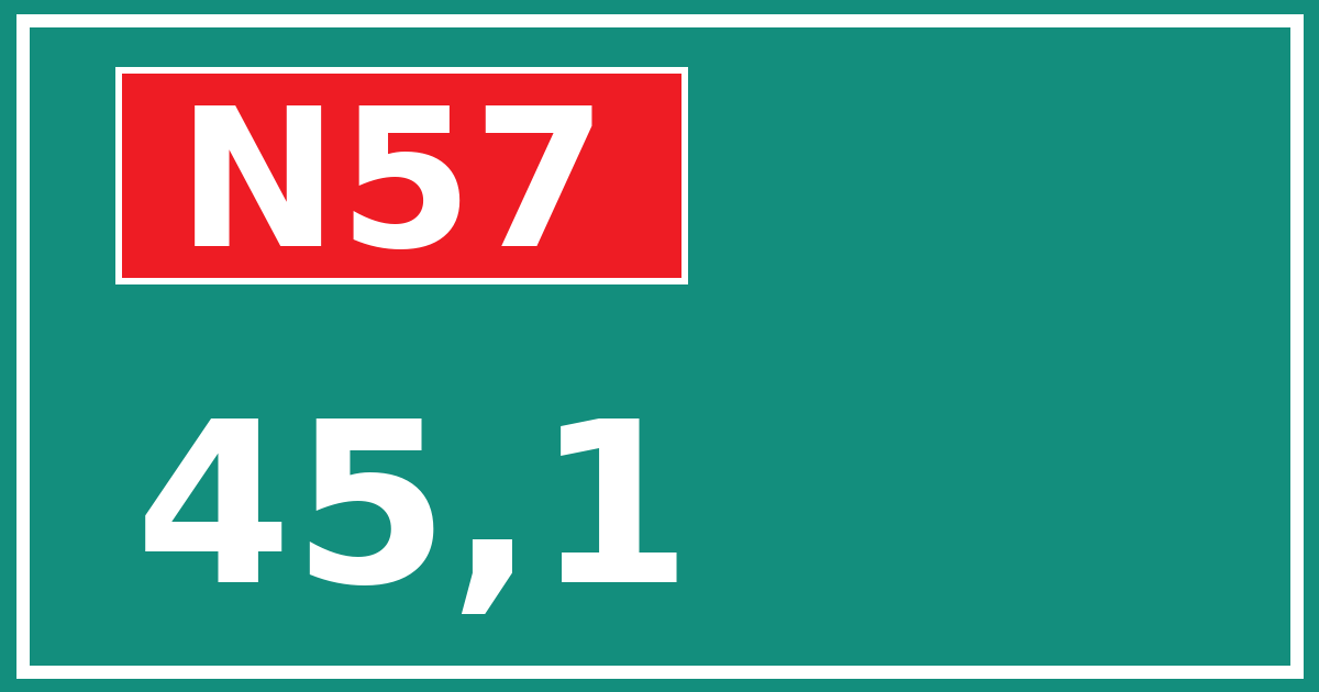 Hectometerbord N57 45,1