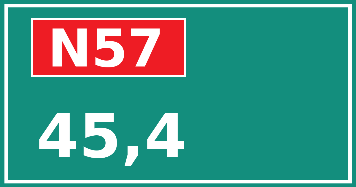 Hectometerbord N57 45,4