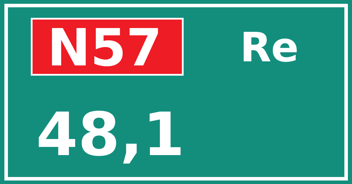 Hectometerbord N57 48,1 zijde Re