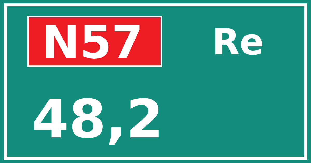 Hectometerbord N57 48,2 zijde Re