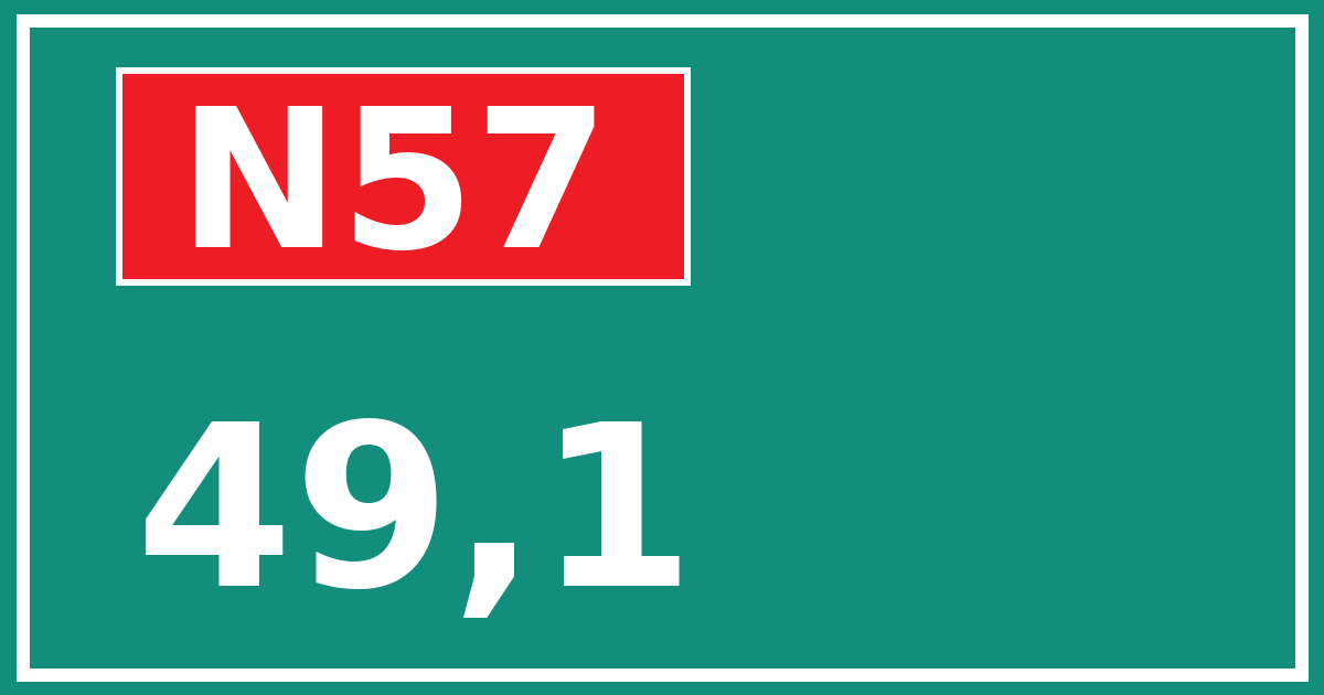 Hectometerbord N57 49,1
