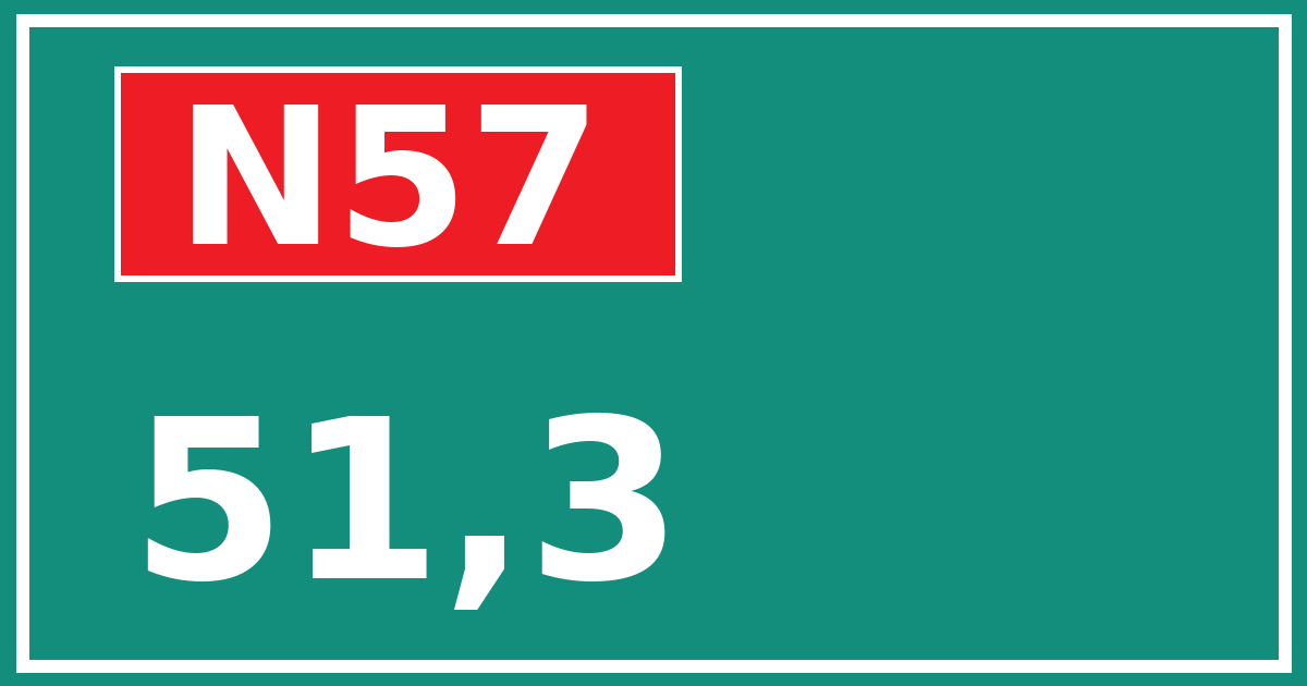 Hectometerbord N57 51,3