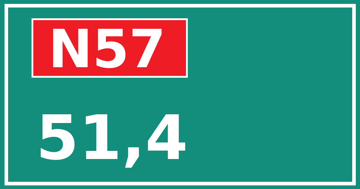 Hectometerbord N57 51,4