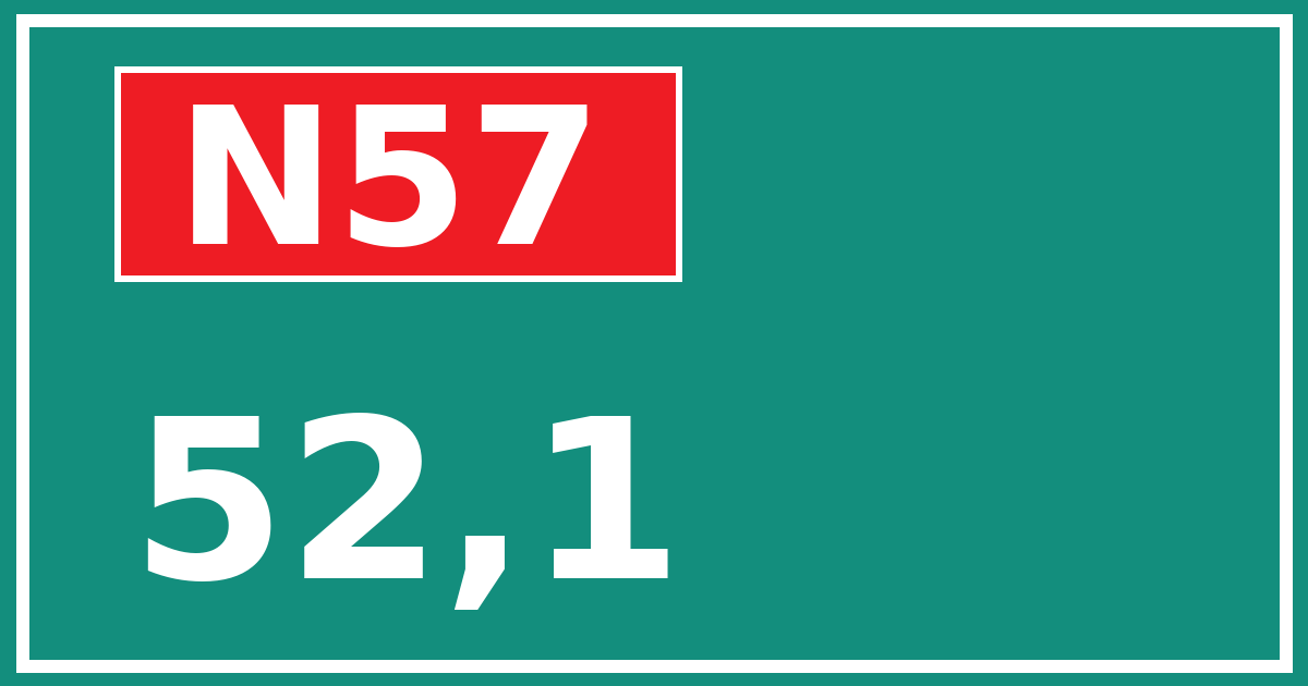 Hectometerbord N57 52,1