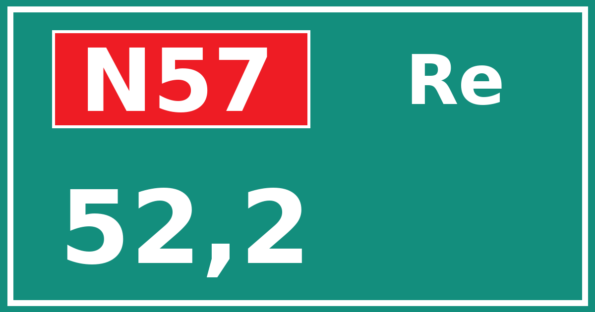 Hectometerbord N57 52,2 zijde Re