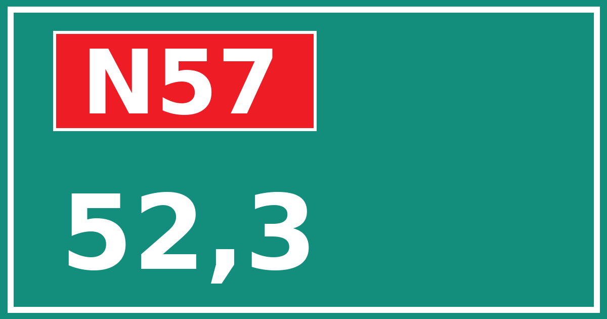Hectometerbord N57 52,3